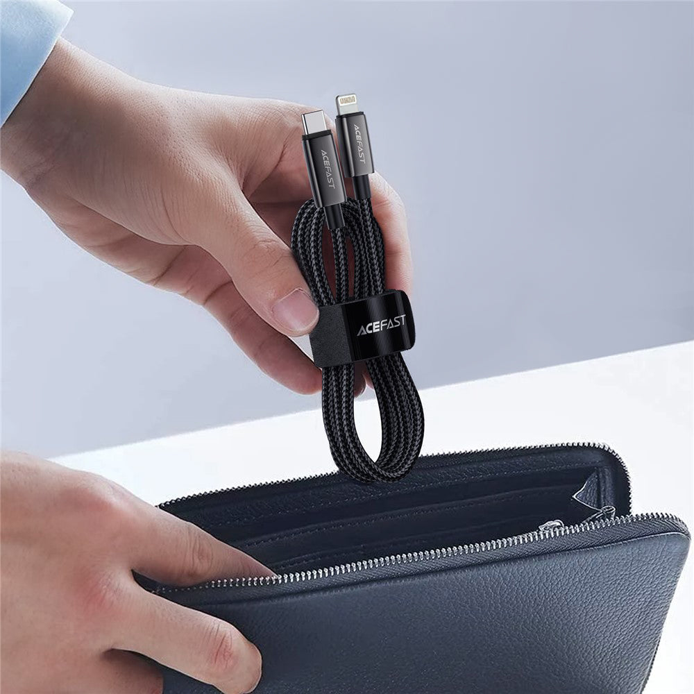 Kabl za prenos podataka i punjenje USB-C - Lightning Acefast C23-01, 30W, 1.2m, Crni