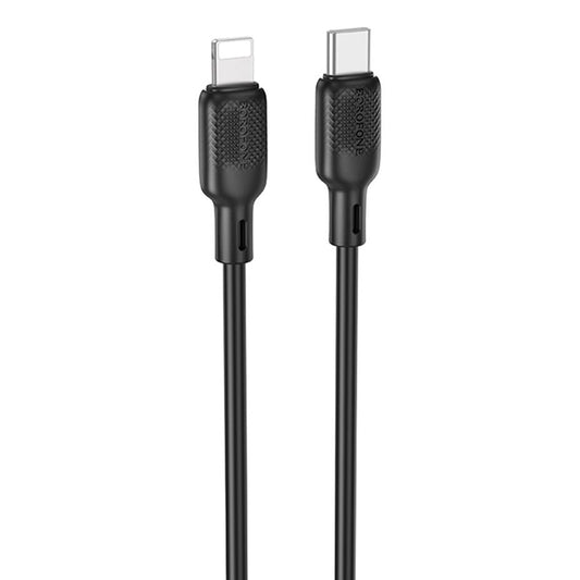 Kabl za prenos podataka i punjenje USB-C - Lightning Borofone BX113 Lenny, 27W, 2m, Crni