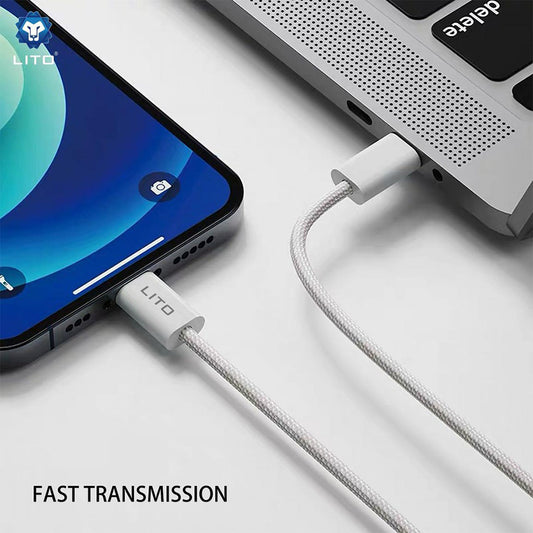 Kabl za prenos podataka i punjenje USB-C - Lightning Lito LD04CL, 27W, 2m, Beli
