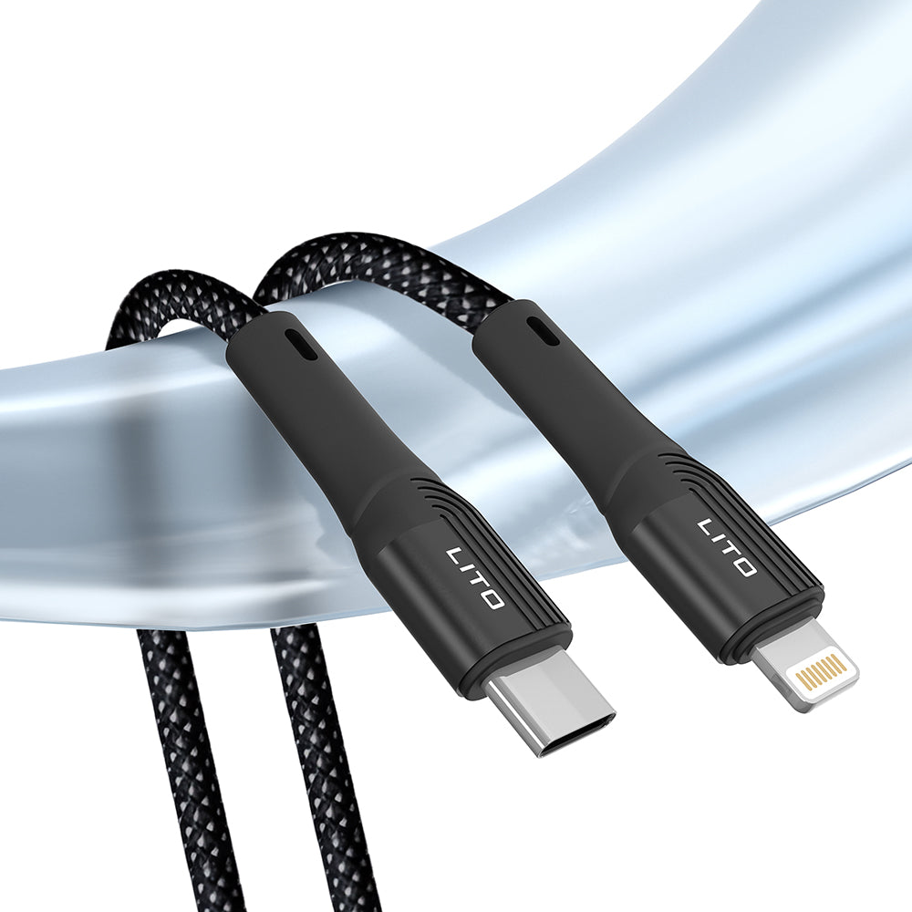 Kabl za Prenos Podataka i Punjenje USB-C - Lightning Lito LD14CL, 30W, 1m, Crni