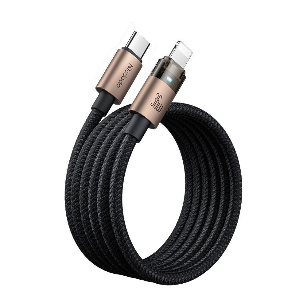 Kabl za podatke i punjenje USB-C - Lightning McDodo CA-6941, 36W, 1.2m, Zlatni