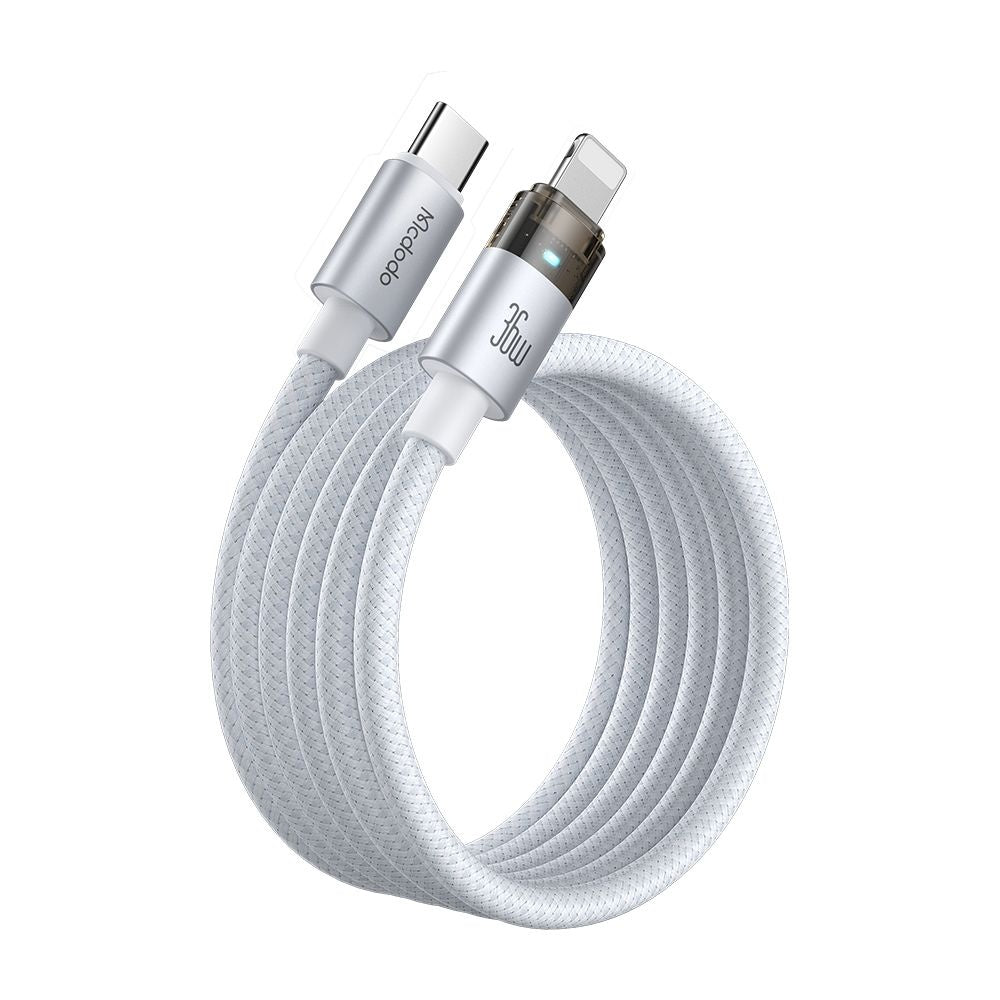 Kabl za podatke i punjenje USB-C - Lightning McDodo CA-6942, 36W, 1.2m, Beli