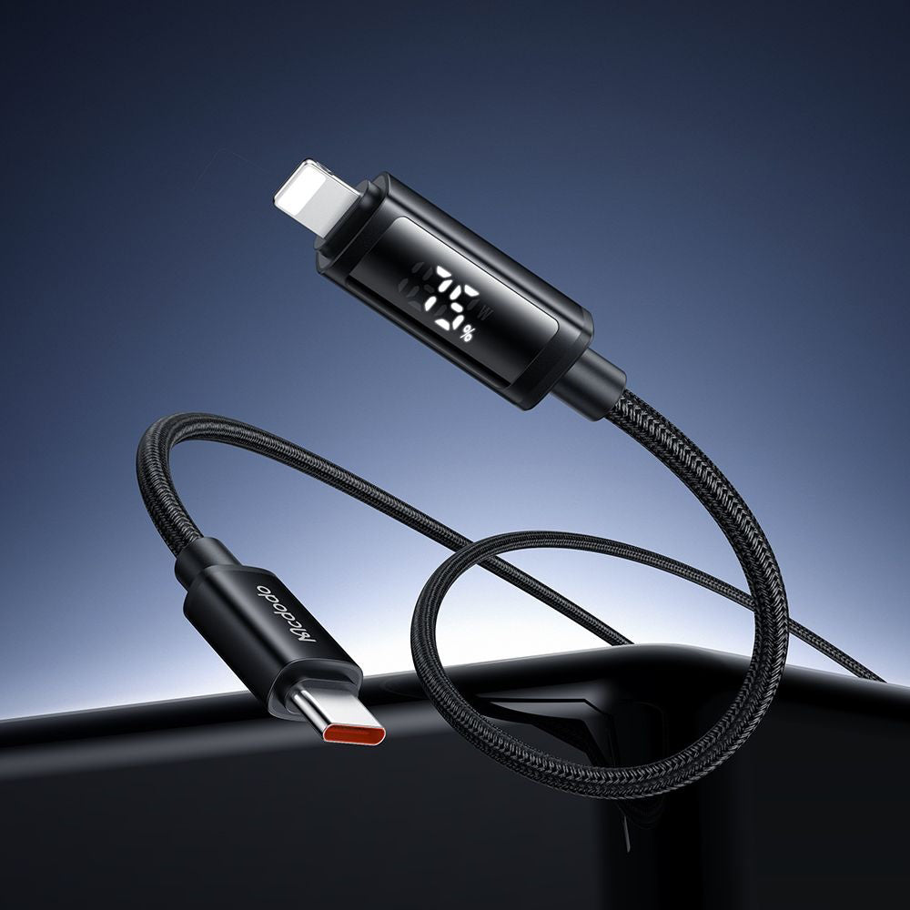 Kabl za podatke i punjenje USB-C - Lightning McDodo CA-7990 Display, 36W, 1.2m, Crni