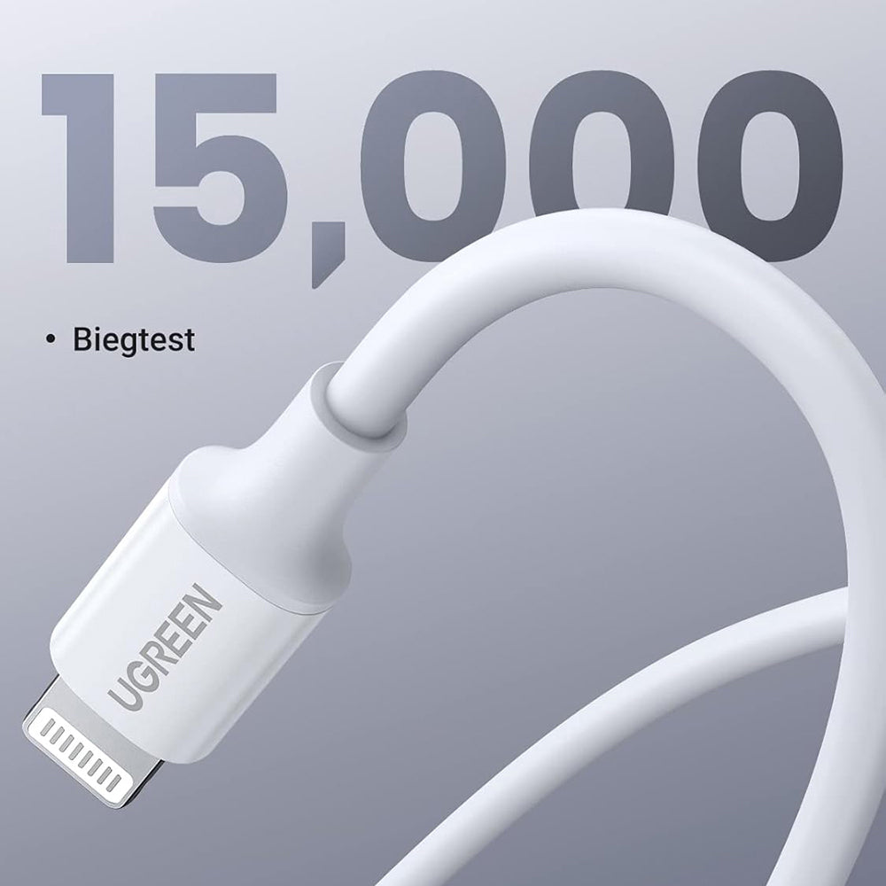 Kabl za prenos podataka i punjenje USB-C - Lightning UGREEN US171 (10493), 20W, 1m, Bela