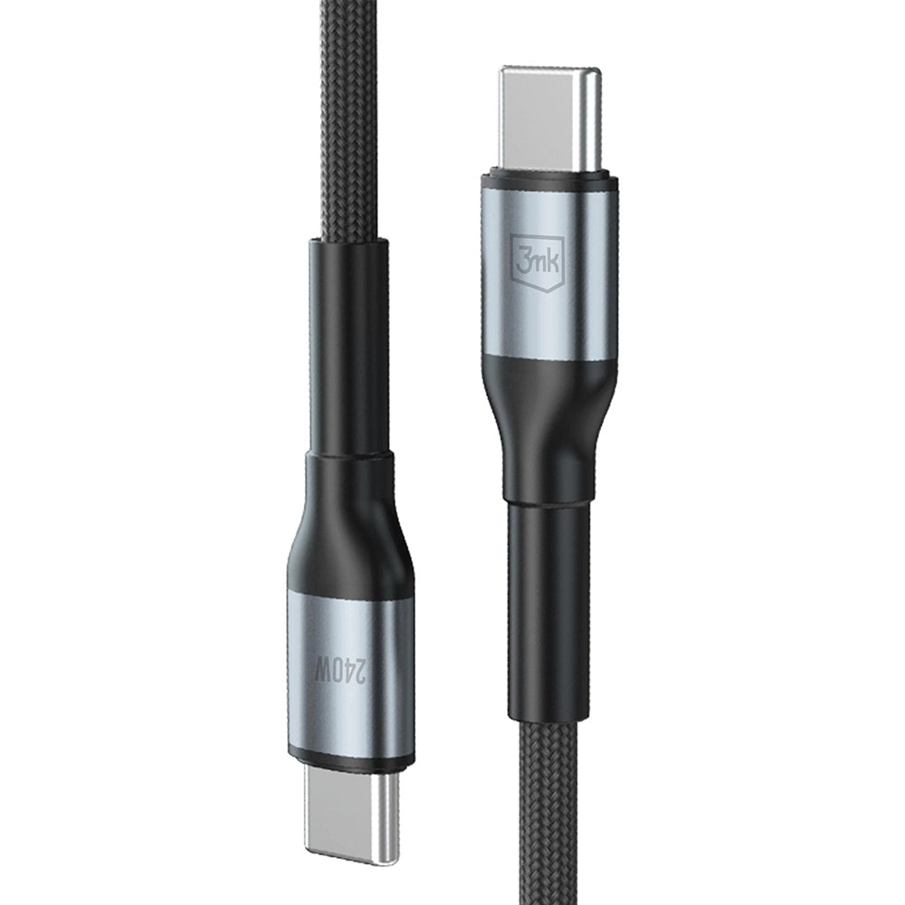 USB-C - USB-C kabl za prenos podataka i punjenje 3MK Hyper N, 240W, 2m, Crni