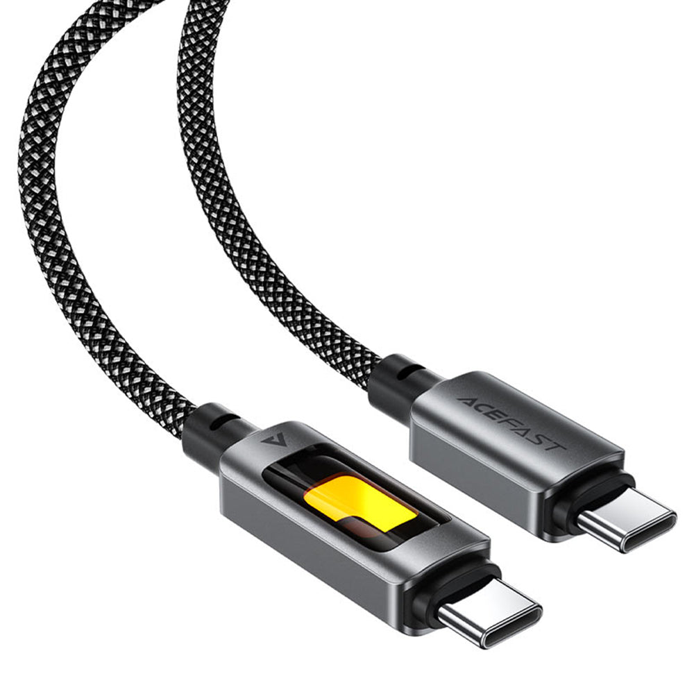 Kabl za prenos podataka i punjenje USB-C - USB-C Acefast C21-03, 60W, 1.2m, Crni