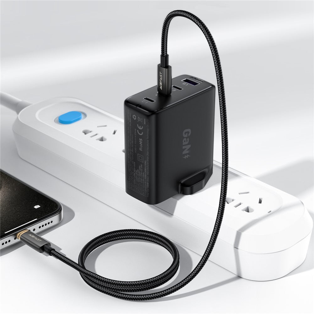 Kabl za prenos podataka i punjenje USB-C - USB-C Acefast C23-03, 60W, 1.2m, Crni