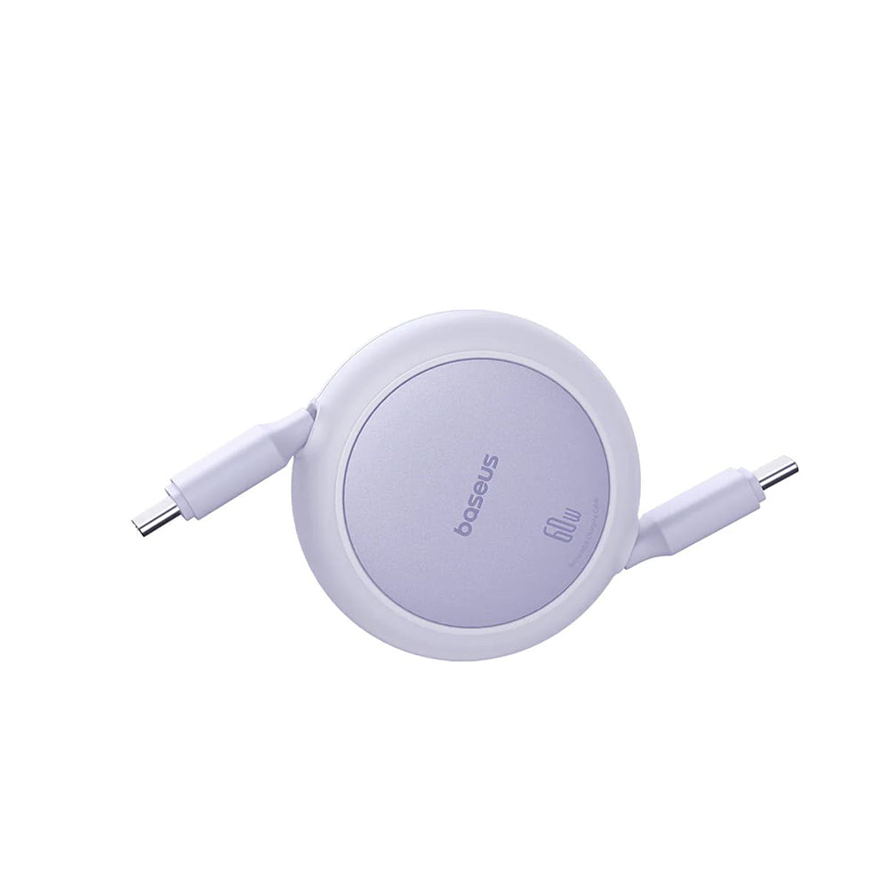 Kabl za prenos podataka i punjenje USB-C - USB-C Baseus Free2Pull Mini Retractable, 60W, 1m, Ljubičasti P10364500511-01