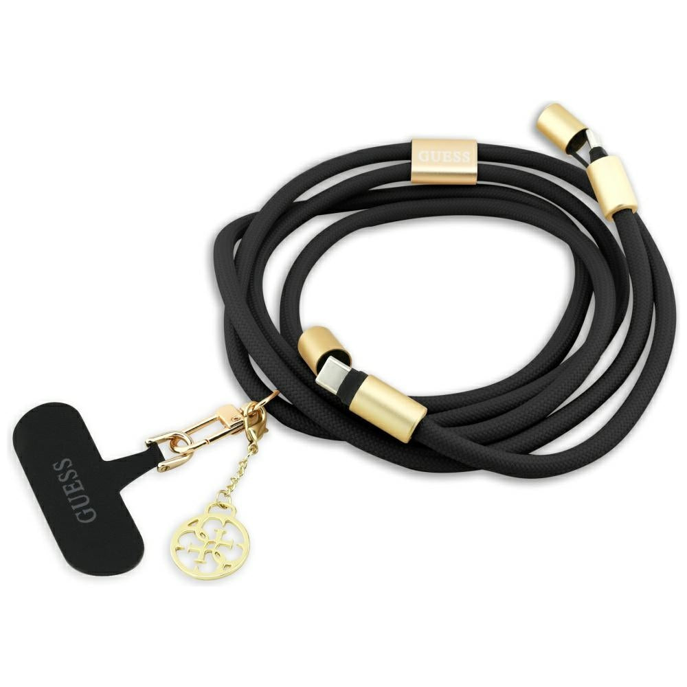 Kabl za prenos podataka i punjenje USB-C - USB-C Guess CBDY 4G Charm, 100W, 1.5m, Crni