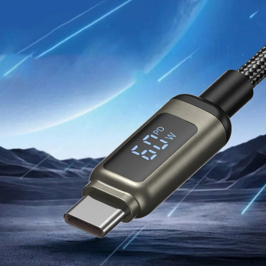 Kabl za prenos podataka i punjenje USB-C - USB-C Lito LD15 Display, 60W, 1m, Crni