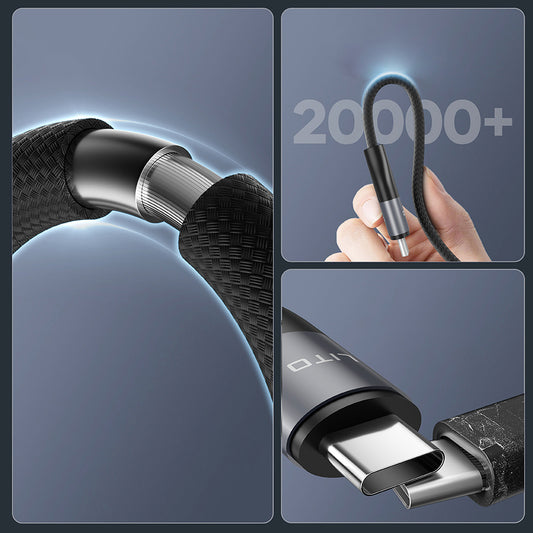 Kabl za podatke i punjenje USB-C - USB-C Lito LD23CC, 100W, 1m, Sivi