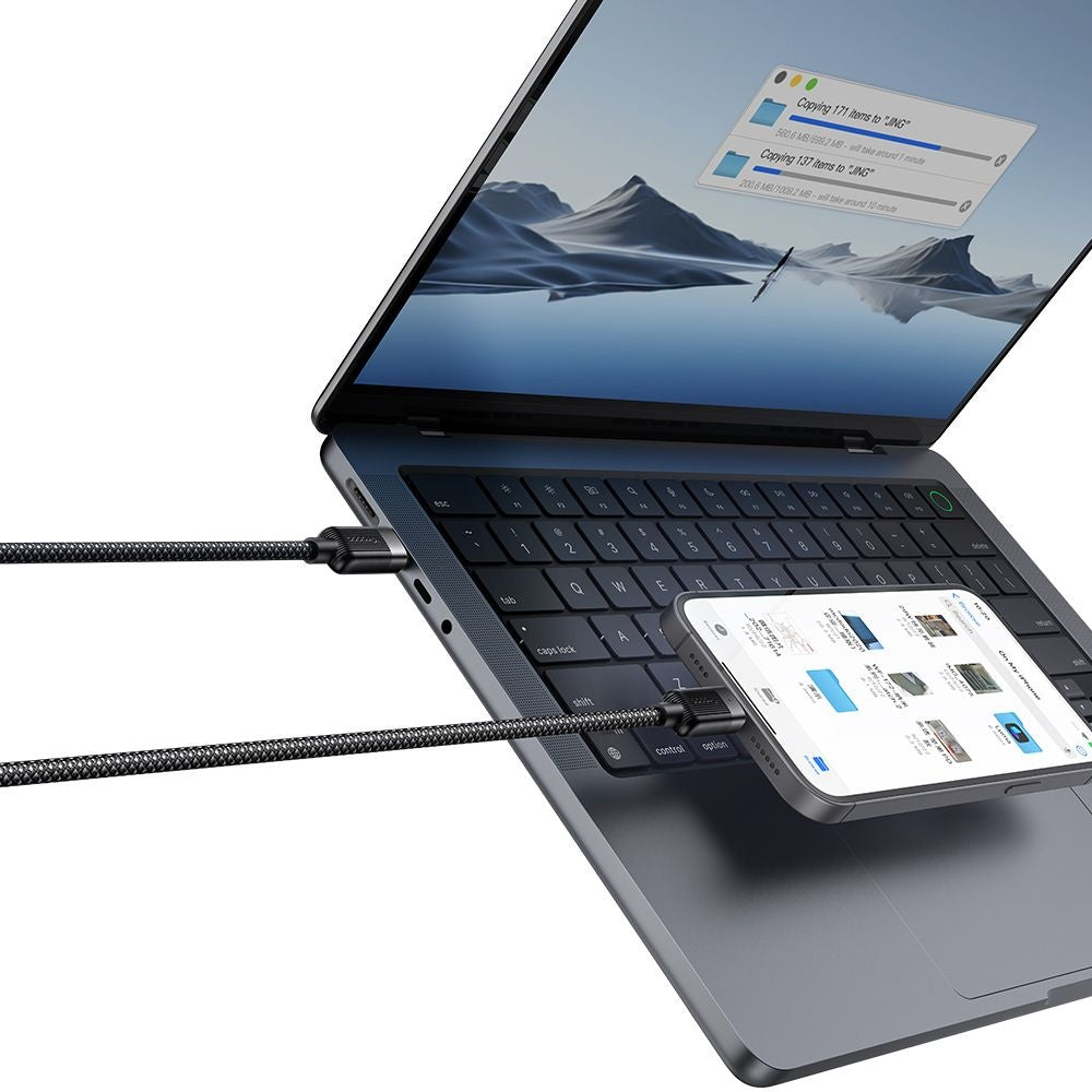 Kabl za podatke i punjenje USB-C - USB-C McDodo CA-2000 Self Winding, 60W, 1.2m, Crni