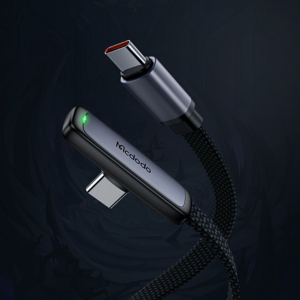 Kabl za podatke i punjenje USB-C - USB-C McDodo CA-3360 Angled, 65W, 1.2m, Crni