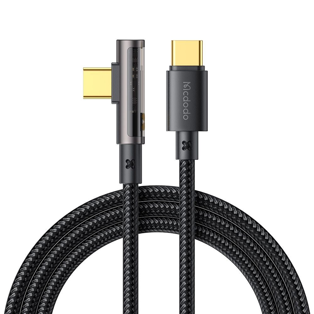 Kabl za prenos podataka i punjenje USB-C - USB-C McDodo CA-3400 Angled, 100W, 1.2m, Crni