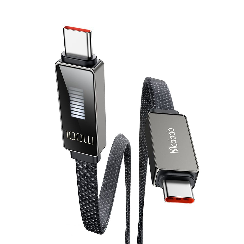 Kabl za prenos podataka i punjenje USB-C - USB-C McDodo CA-4470 Rythm Display, 100W, 1.2m, Crni
