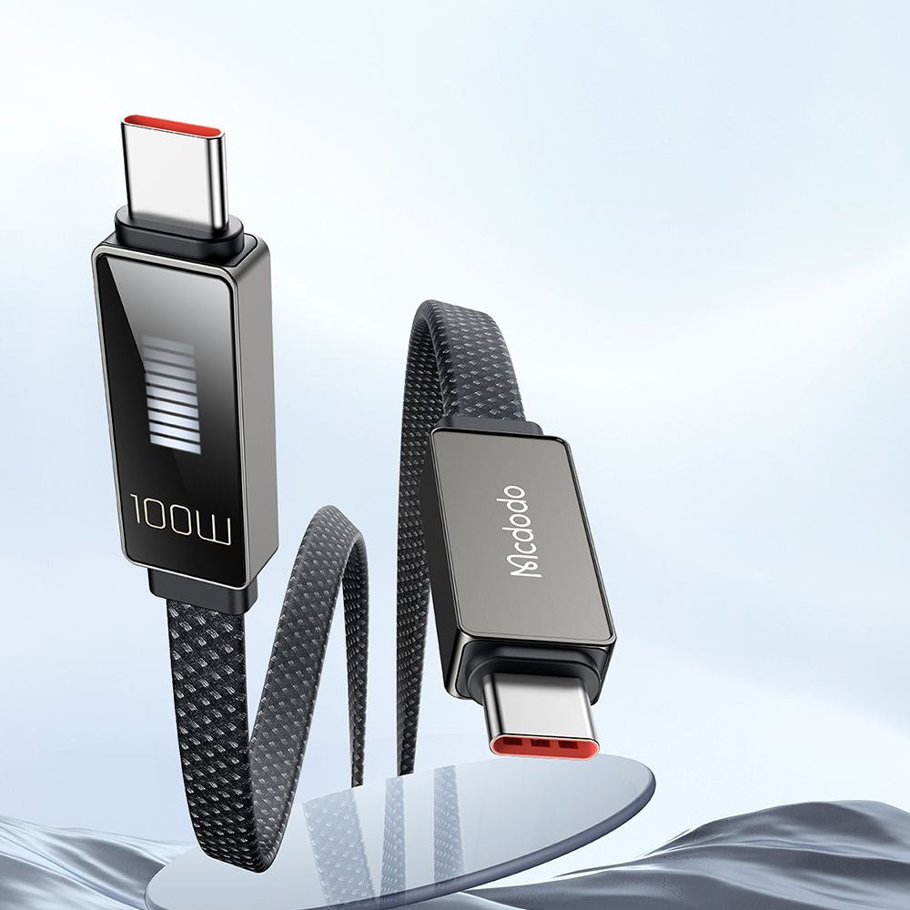 Kabl za prenos podataka i punjenje USB-C - USB-C McDodo CA-4470 Rythm Display, 100W, 1.2m, Crni