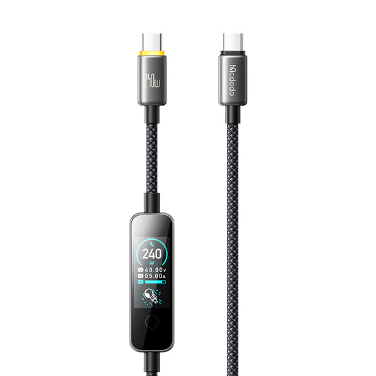 USB-C - USB-C McDodo CA-8750 Display, 240W, 1.2m, Crna, Kabl za Prenos Podataka i Punjenje