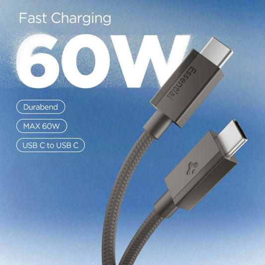 USB-C - USB-C kabl za prenos podataka i punjenje Spigen EB6015CC, 60W, 1.5m, Siva ACA10418