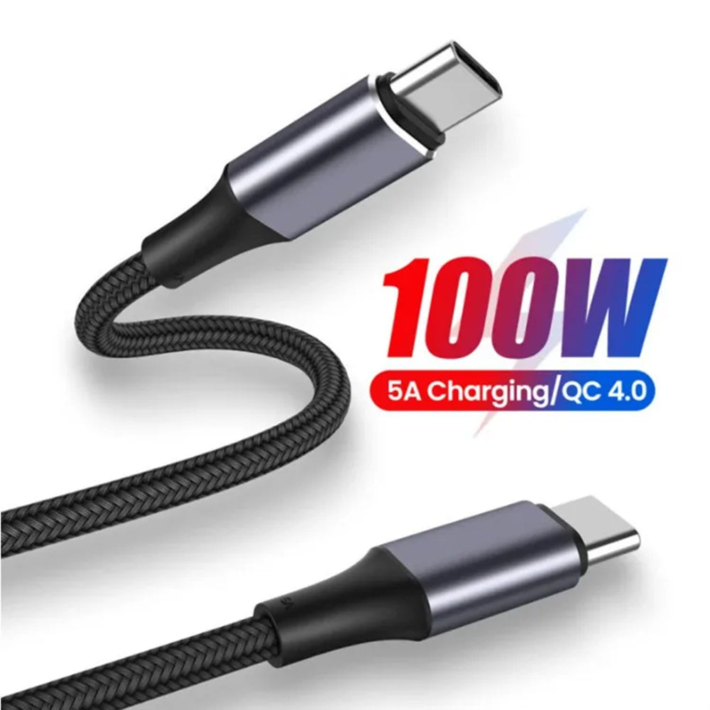 Kabl za Prenos Podataka i Punjenje USB-C - USB-C Techsuit PCB018, 100W, 1m, Crni