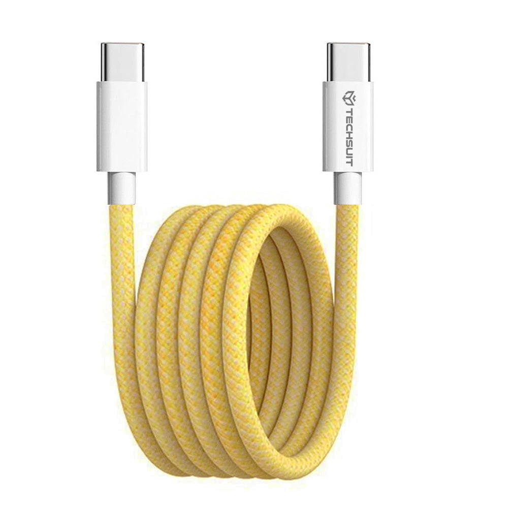 Kabl za podatke i punjenje USB-C - USB-C Techsuit PCB114D, 60W, 1m, Žuta