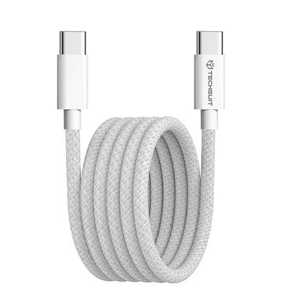 Kabl za podatke i punjenje USB-C - USB-C Techsuit PCB114D, 60W, 1m, Sivi