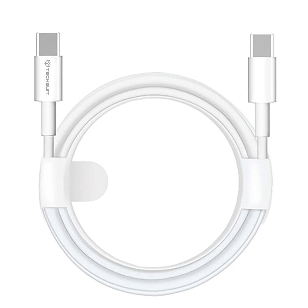 Kabl za prenos podataka i punjenje USB-C - USB-C Techsuit PCB130, 60W, 1m, Beli