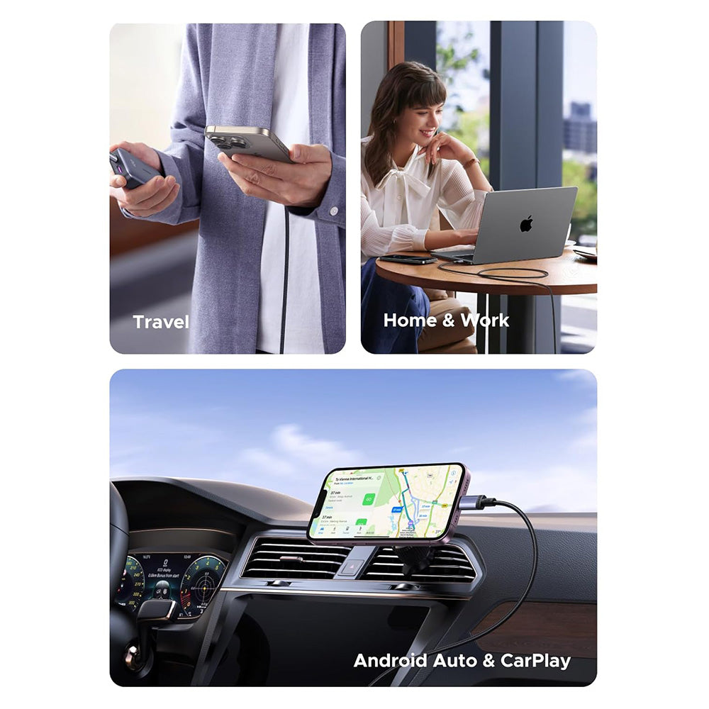 Kabl za podatke i punjenje USB-C - USB-C UGREEN L532, 240W, 0.5m, Sivi
