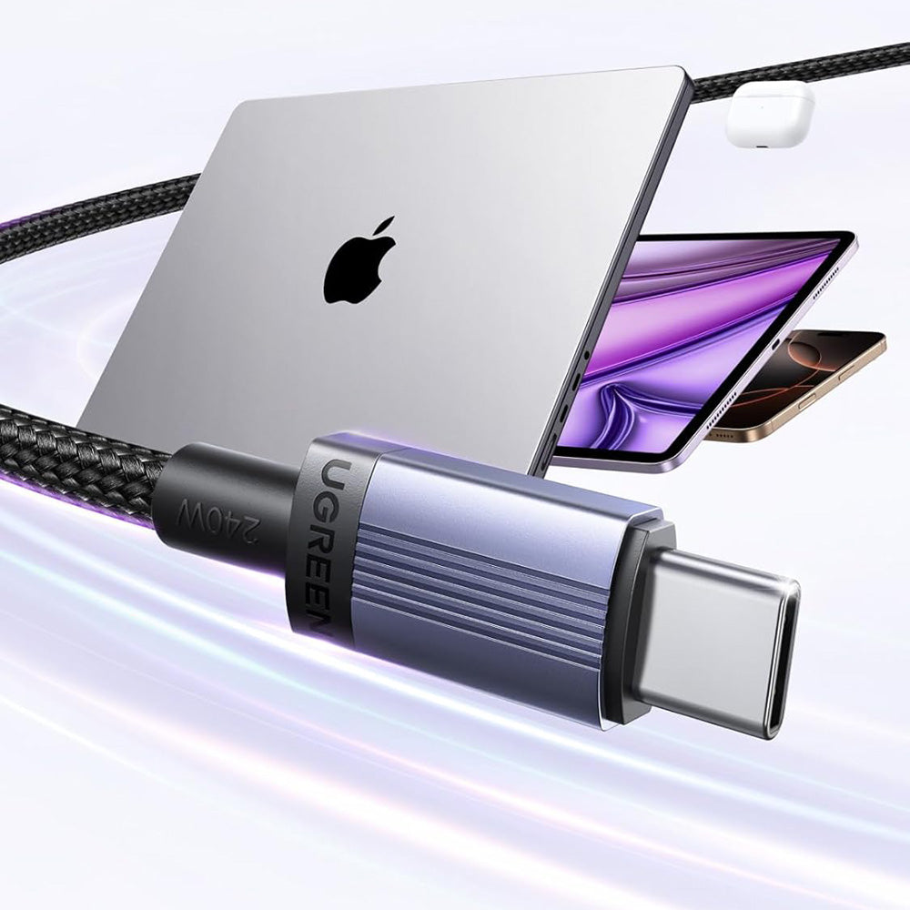 Kabl za podatke i punjenje USB-C - USB-C UGREEN L532, 240W, 0.5m, Sivi