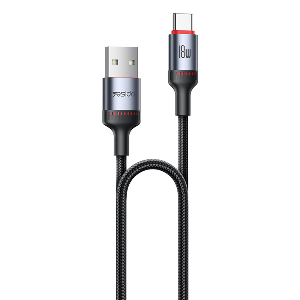 Kabl za prenos podataka i punjenje USB-C - USB-C Yesido CA183, 60W, 2m, Crni