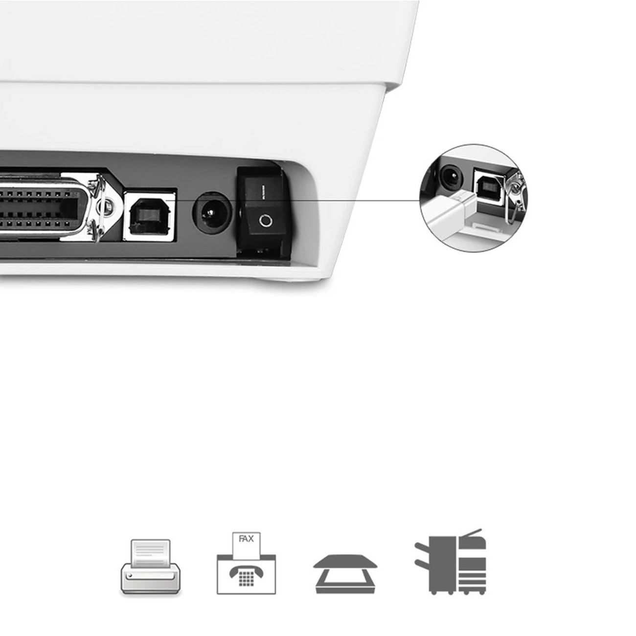 Kabl za štampač UGREEN US241, USB-C - USB-B, 1.5m, Beli