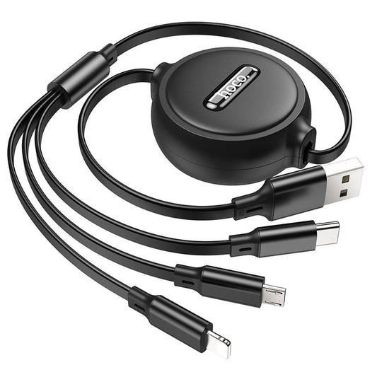 Kabl za punjenje USB-A - Lightning / microUSB / USB-C HOCO X75 3u1, 18W, 1m, Crni