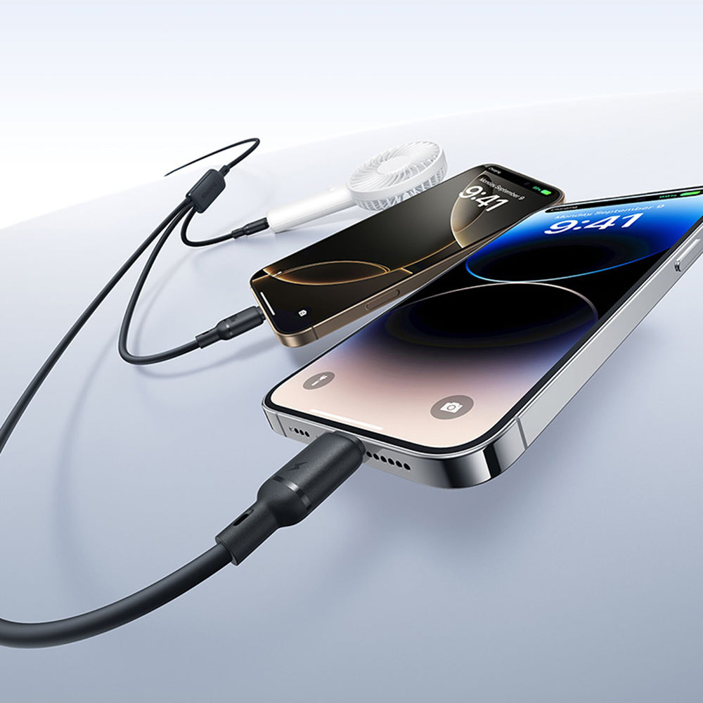 Kabl za punjenje USB-A - Lightning / microUSB / USB-C Baseus Silky 3in1, 100W, 1.5m, Crni P10377705123-00