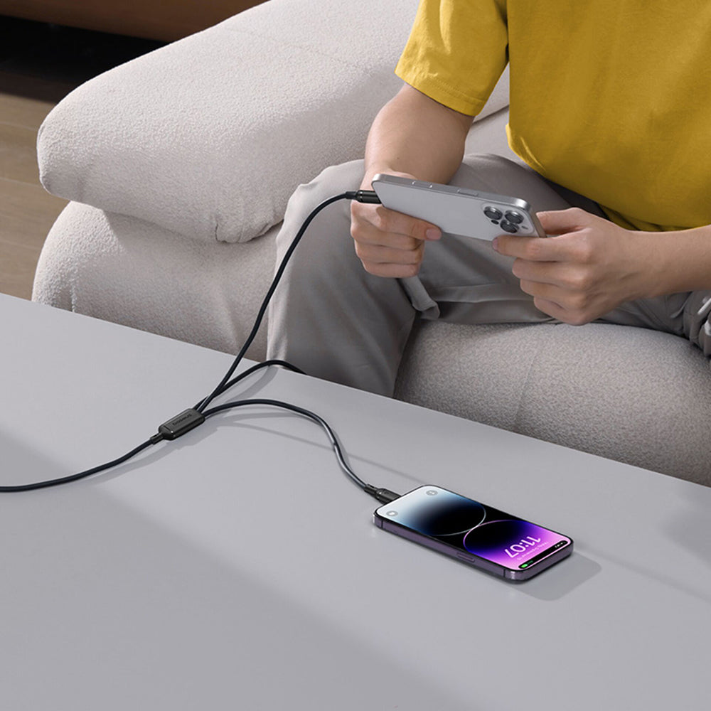 Kabl za punjenje USB-A - Lightning / microUSB / USB-C Baseus Silky 3in1, 100W, 1.5m, Crni P10377705123-00