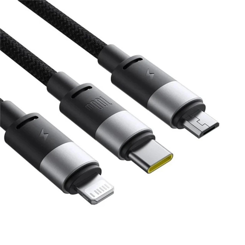 Kabl za punjenje USB-A - Lightning / microUSB / USB-C Baseus StarSpeed 3in1, 100W, 1.5m, Crni P10319900111-01