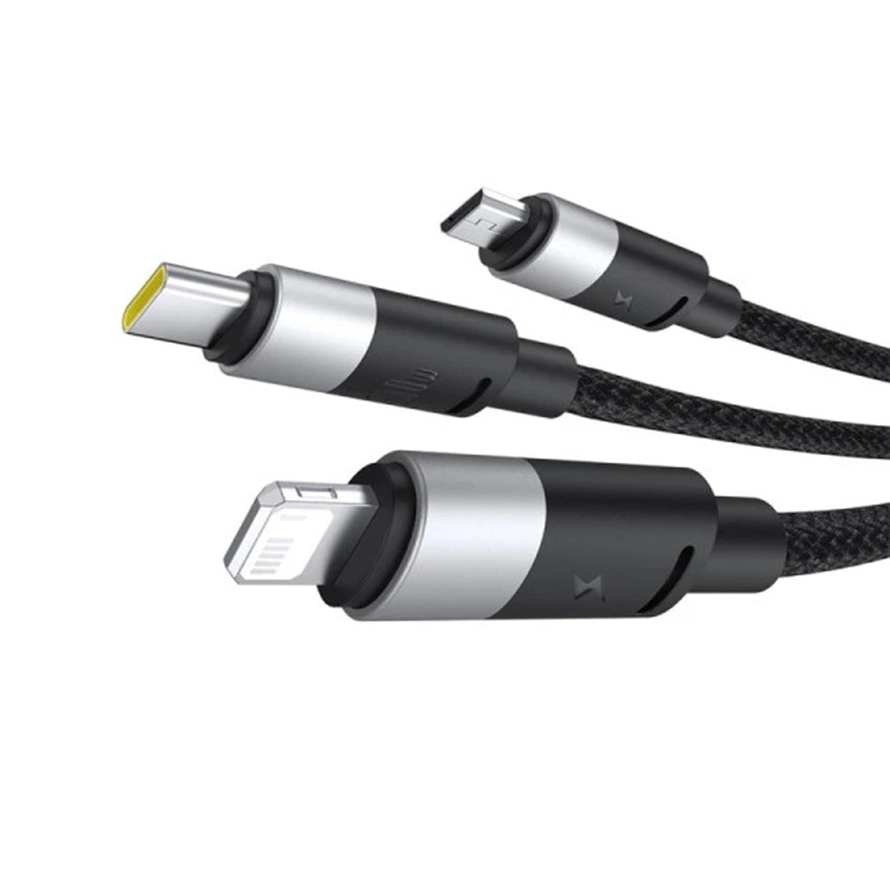 Kabl za punjenje USB-A - Lightning / microUSB / USB-C Baseus StarSpeed 3in1, 100W, 1.5m, Crni P10319900111-01