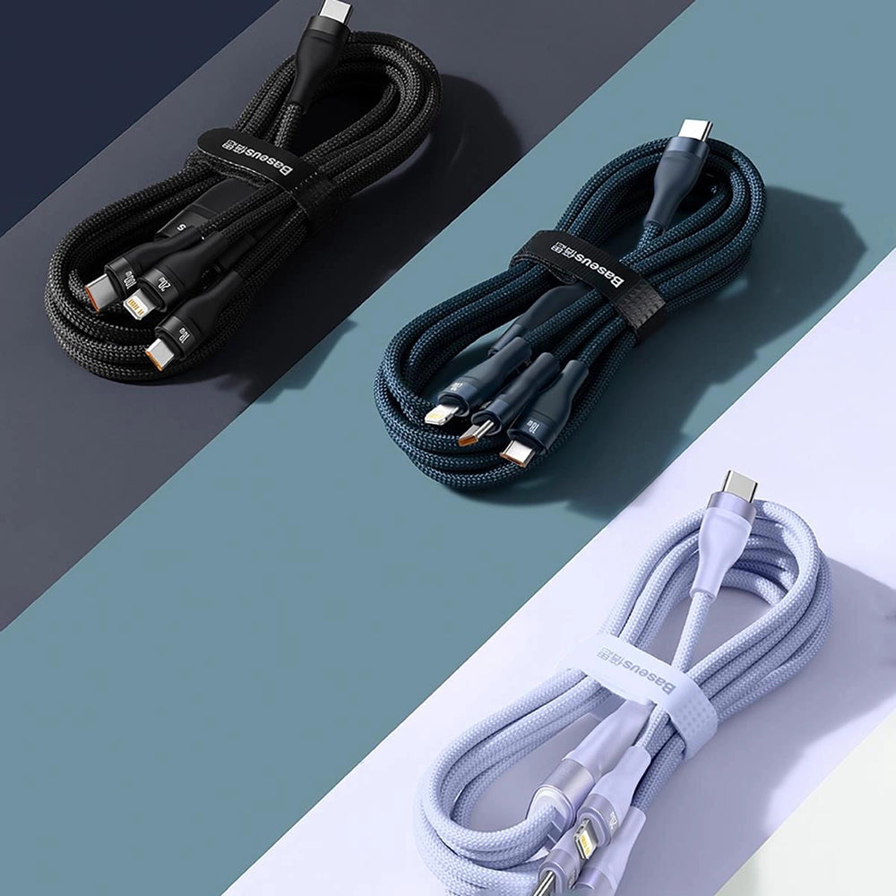 Kabl za punjenje USB-C - Lightning / microUSB / USB-C Baseus Flash Series II 3in1, 100W, 1.5m, Plavi P10382702121-01