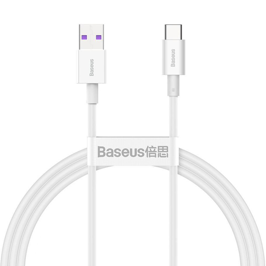 Kabl za Prenos Podataka i Punjenje USB-A - USB-C Baseus Superior Series, 66W, 1m, Beli CATYS-02