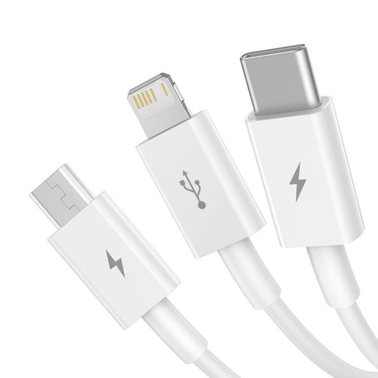 Kabl za punjenje USB-A - Lightning / microUSB / USB-C Baseus Superior 3u1 serija, 20W, 1.2m, Beli CAMLTYS-02