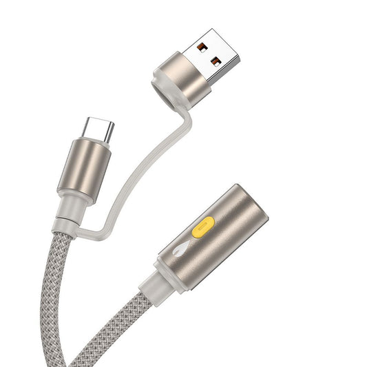 Upaljač HOCO UA38B, USB-C / USB-A, 0.3m, Zlatni