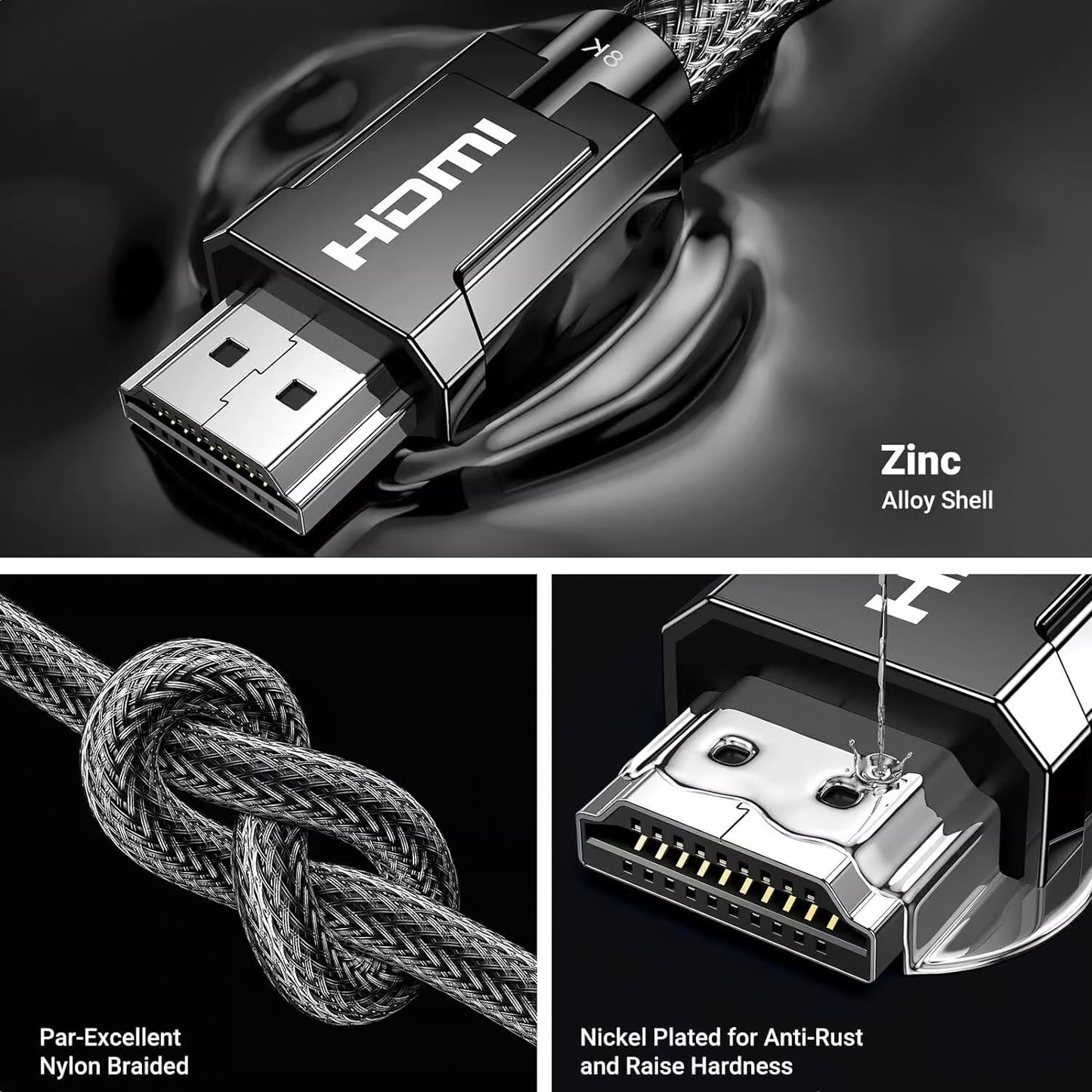 Kabl za video UGREEN, HDMI - HDMI, 8K, 1.5m, Crni