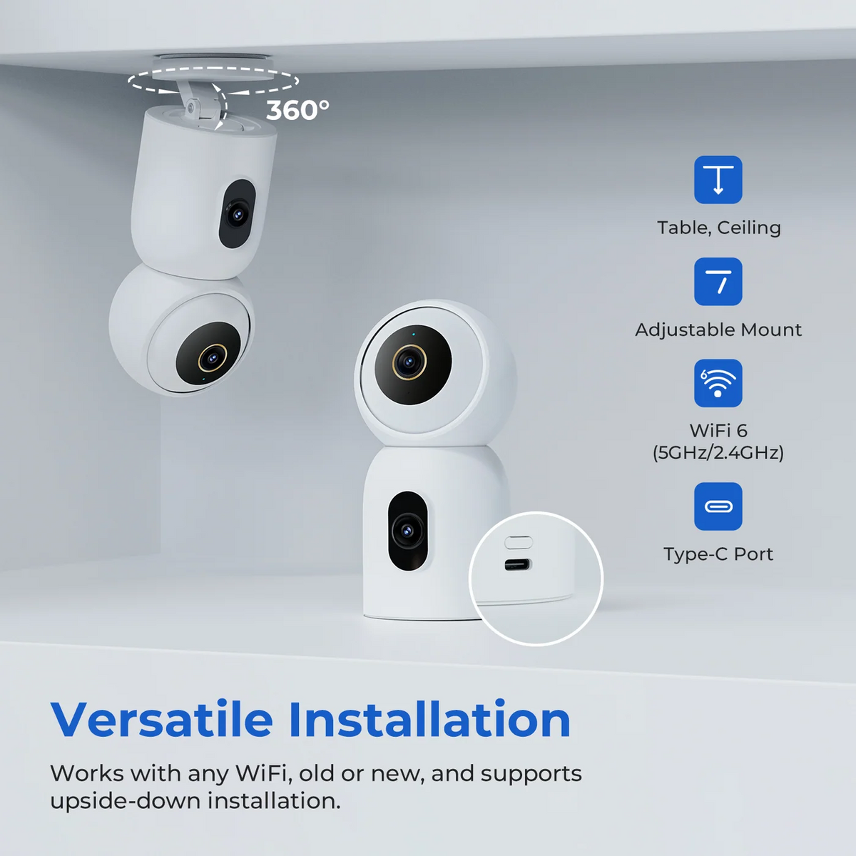 iMILAB C30 Dual nadzorna kamera, Wi-Fi, 3K, unutrašnja, CMSXJ111A