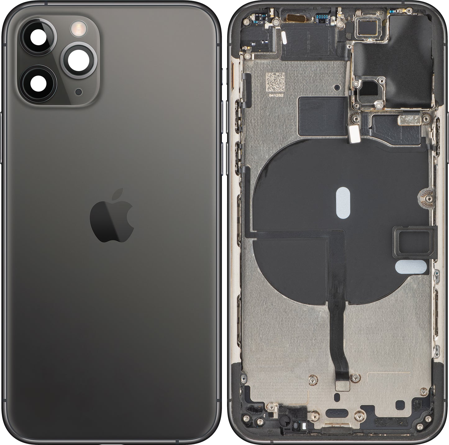 Kućište baterije Apple iPhone 11 Pro, sa srednjom maskom, crno (Matte Space Gray), Swap (Stepen B)