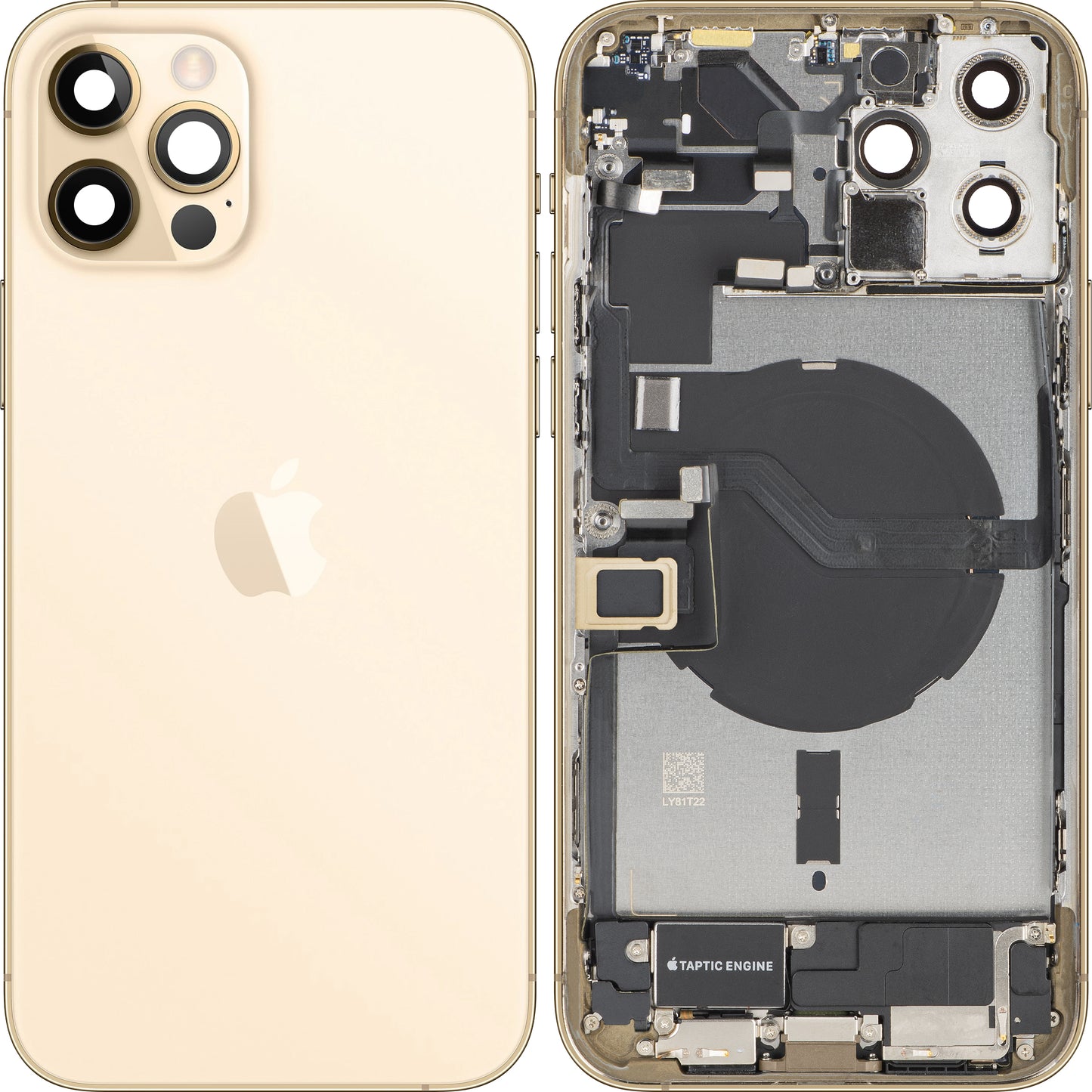 Kućište baterije Apple iPhone 12 Pro Max, sa srednjim okvirom, kompletni delovi, zlatno, zamena