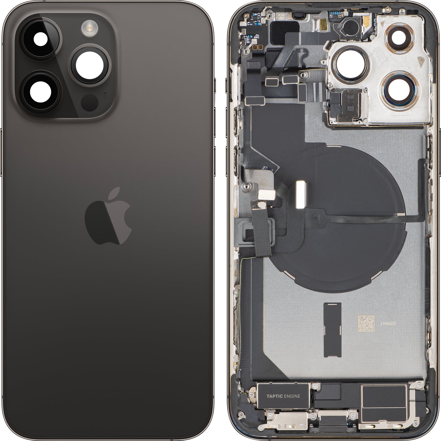 Poklopac baterije Apple iPhone 14 Pro Max, sa srednjim kućištem, kompletan, crni (Space Black), zamena