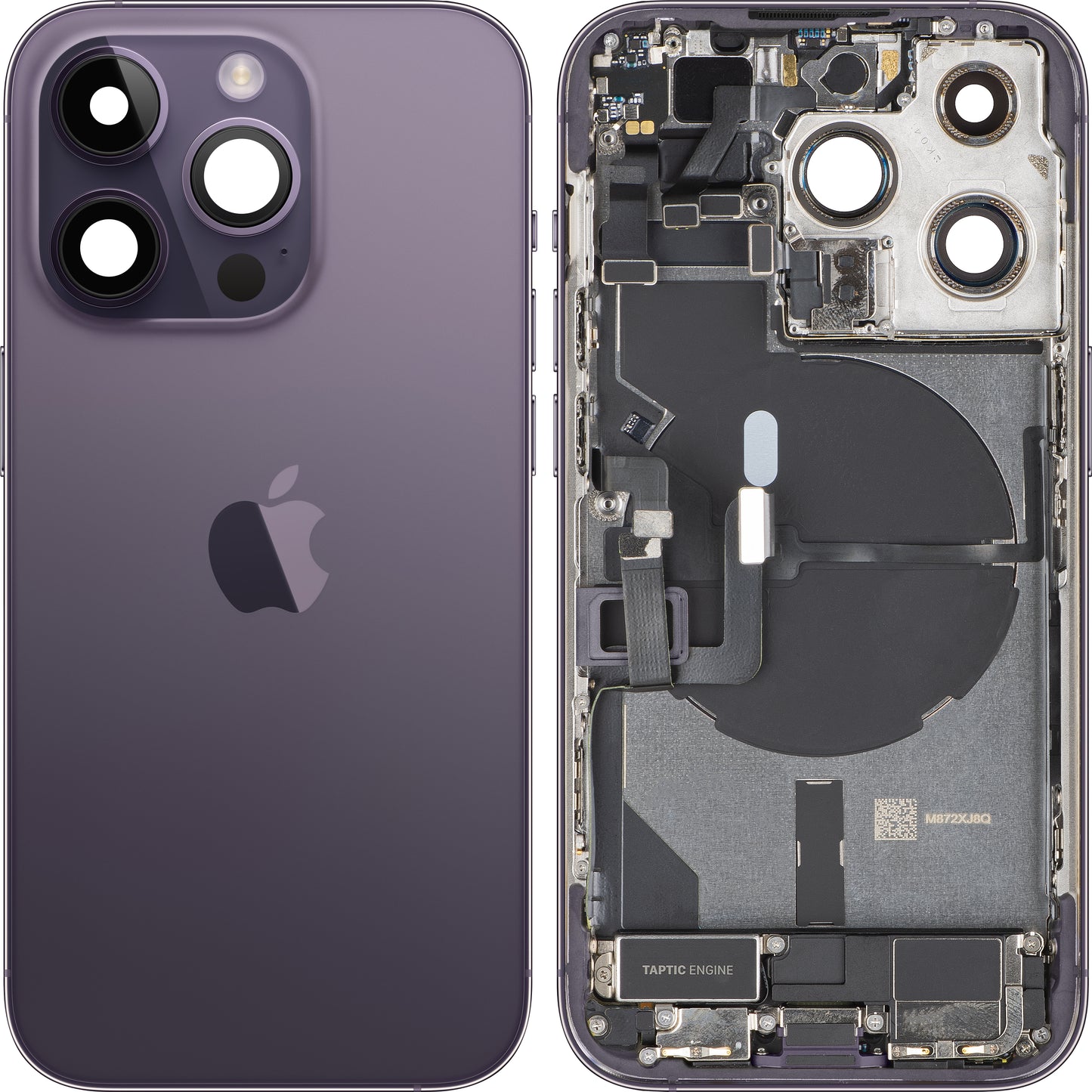 Poklopac baterije Apple iPhone 14 Pro, sa srednjim kućištem, kompletan, Ljubičasta (Deep Purple), Zamena
