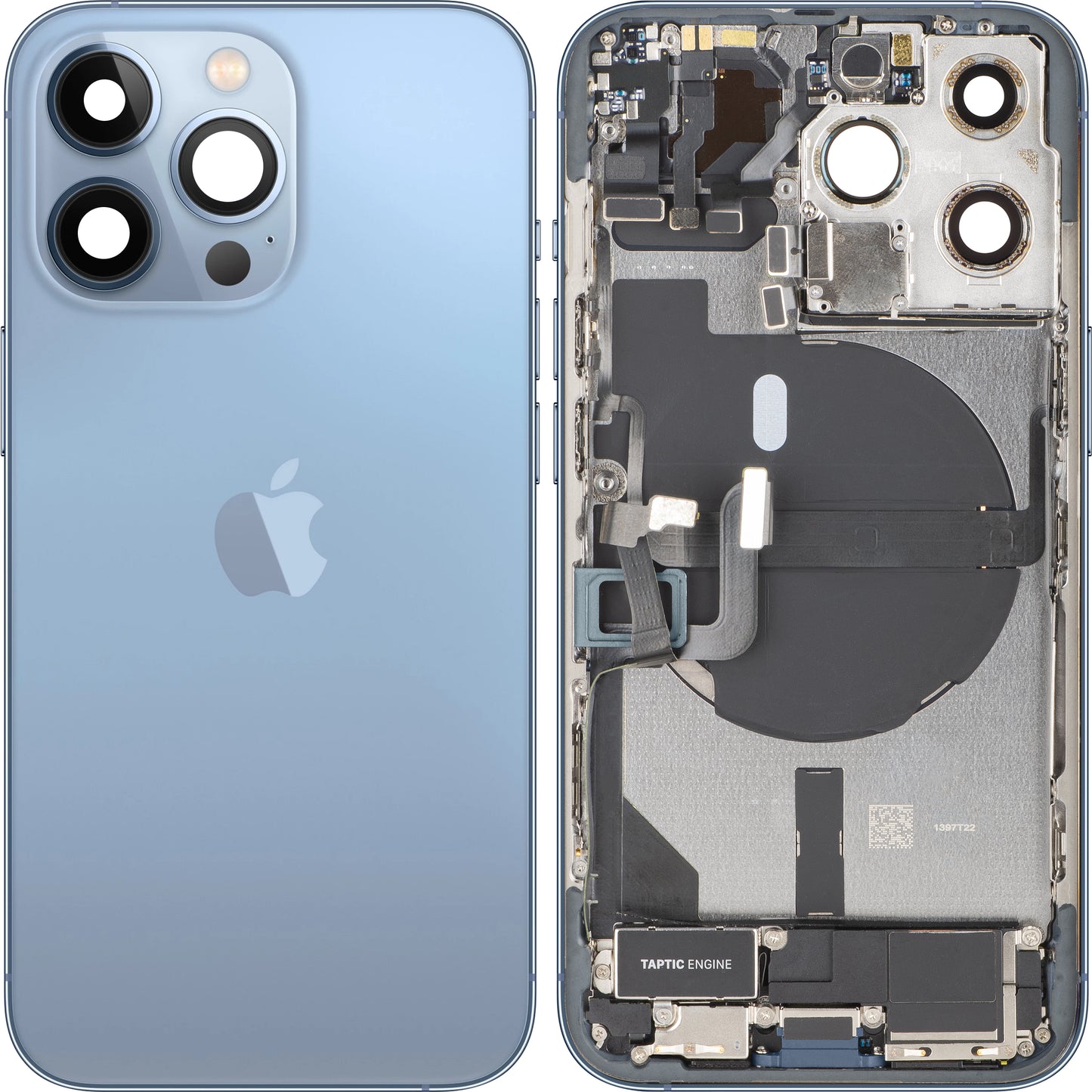 Kućište baterije Apple iPhone 13 Pro, sa srednjim kućištem, komplet delova, plavo (Sierra Blue), zamena