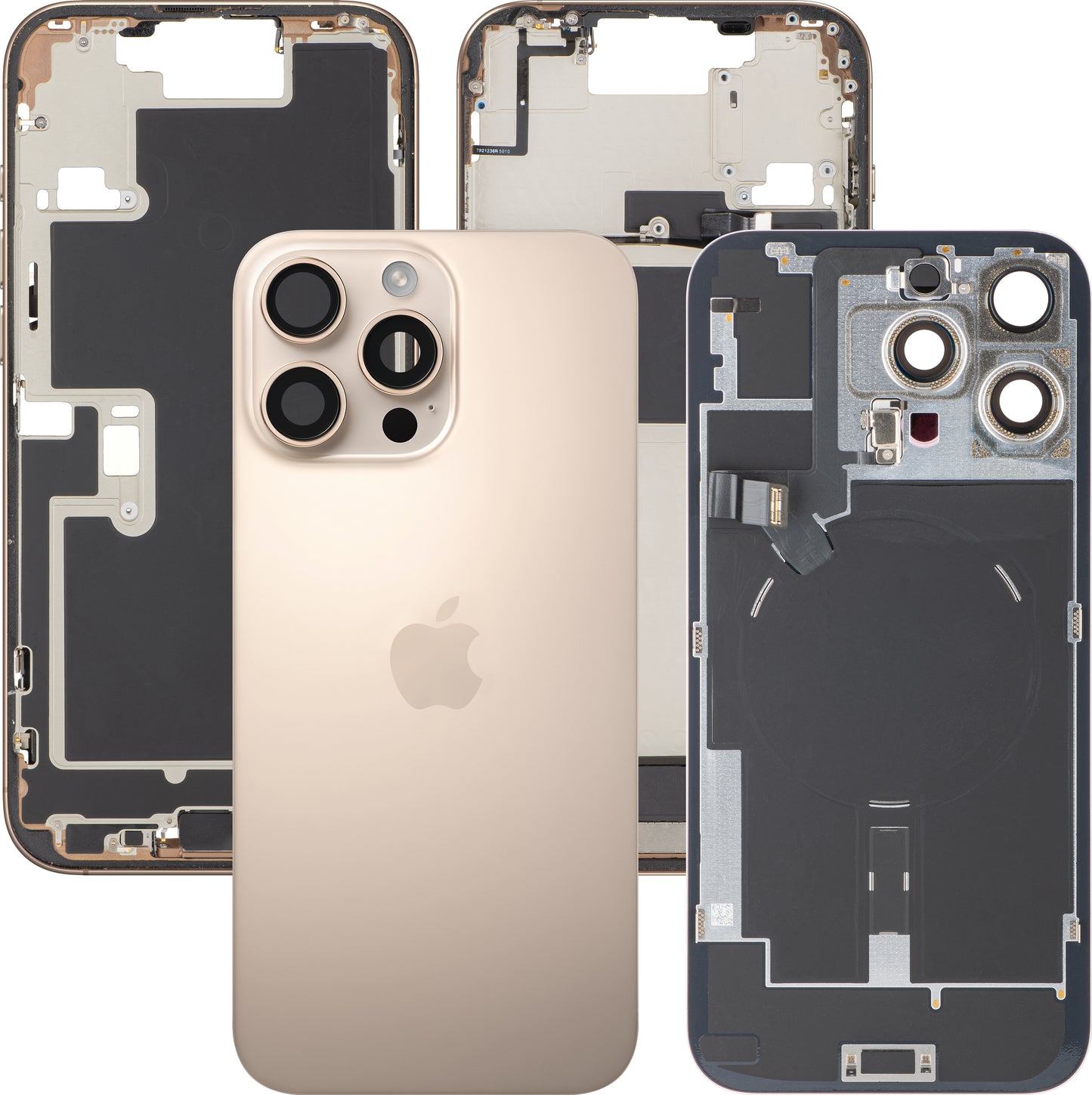 Poklopac baterije Apple iPhone 16 Pro Max, sa srednjom kućištem, kompletan, Zlatni (Desert Titanium), Zamena