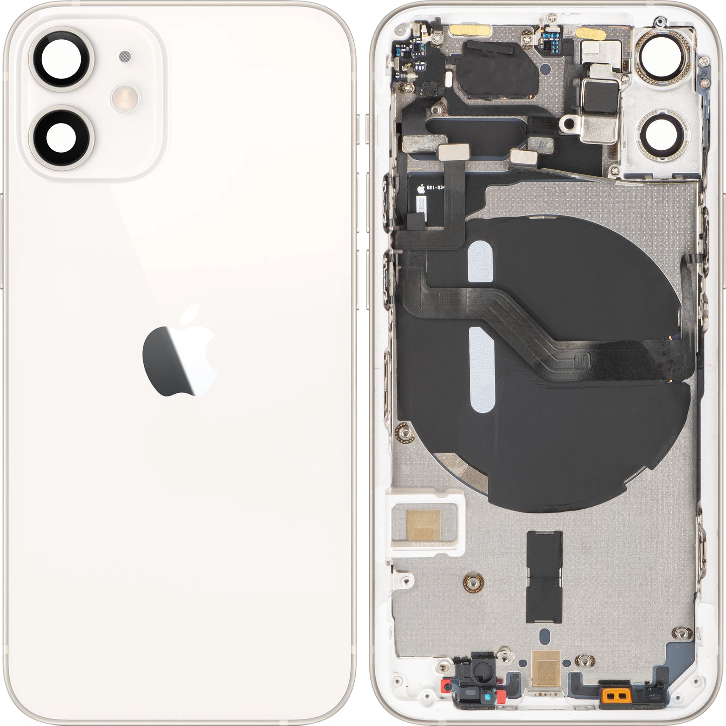 Poklopac baterije Apple iPhone 12 mini, sa srednjom kućištem, beli, Swap