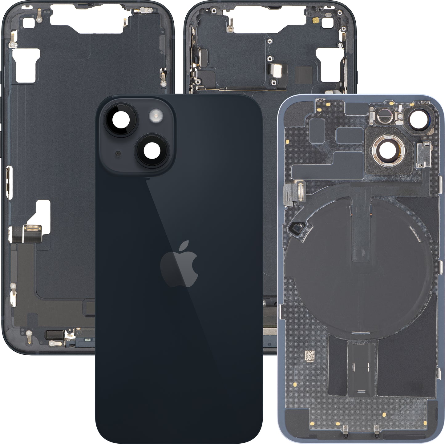 Poklopac baterije Apple iPhone 14, sa srednjim kućištem, kompletni delovi, crna (Midnight), zamena