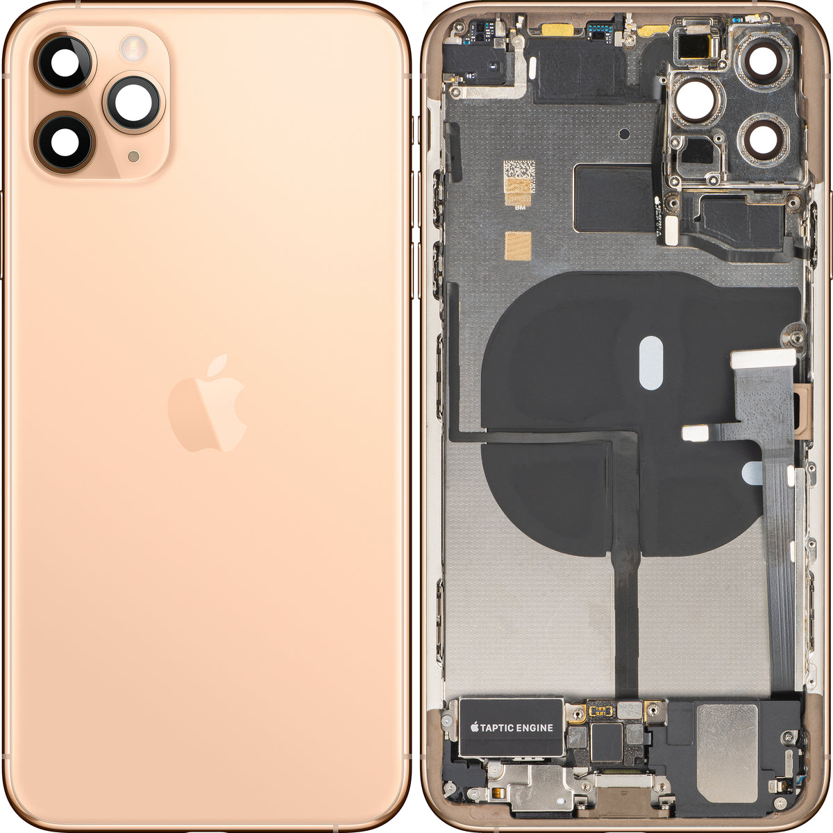 Poklopac baterije Apple iPhone 11 Pro Max, sa srednjim kućištem, kompletni delovi, zlatna (Matte Gold), Swap Premium